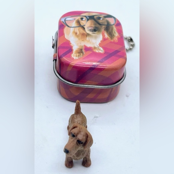 Vintage Retro Keyring metal dog storage tin Lot - Picture 3 of 9